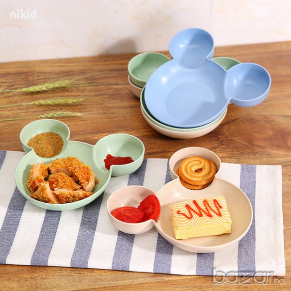 Детска пластмасова чиния купа Мики Мини Маус поднос , снимка 1