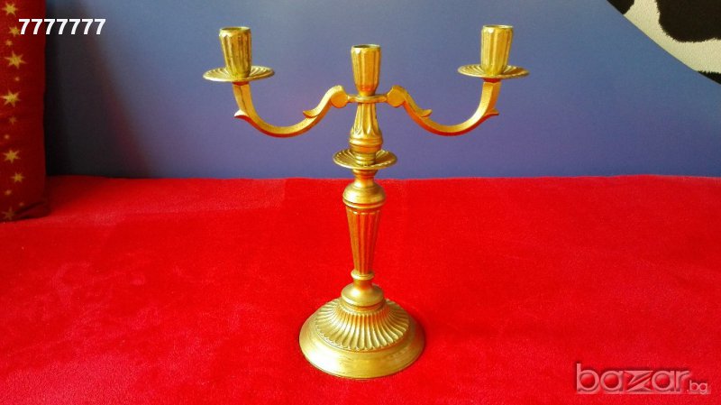 Масивен бронзов свещник, снимка 1