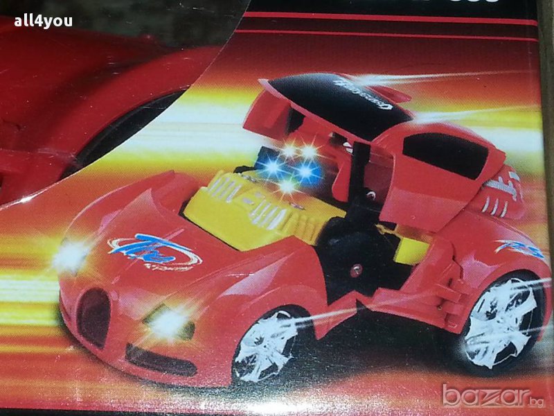 Нова трансформираща се кола със звуци и светлини, снимка 1