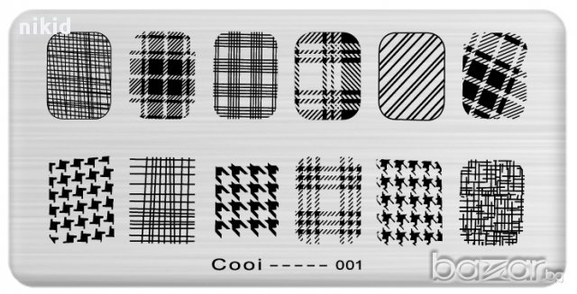 каре мотиви плочка / щампа шаблон за печат на нокти - Нова cooi---001, снимка 3 - Продукти за маникюр - 16327099