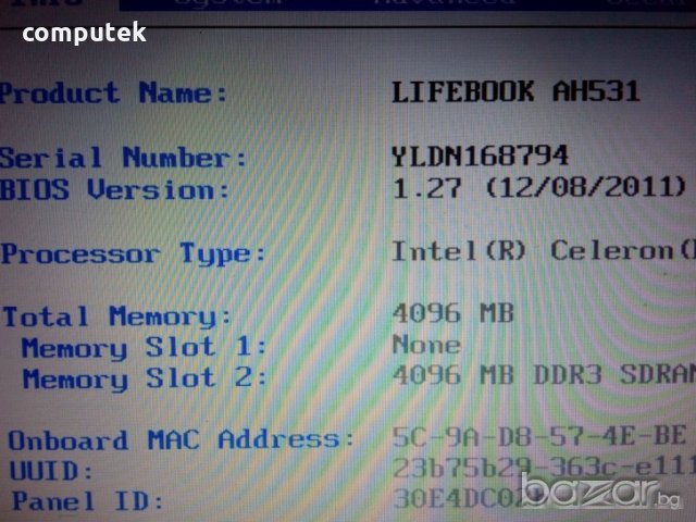 Части - Fujitsu AH531, снимка 2 - Части за лаптопи - 18380073
