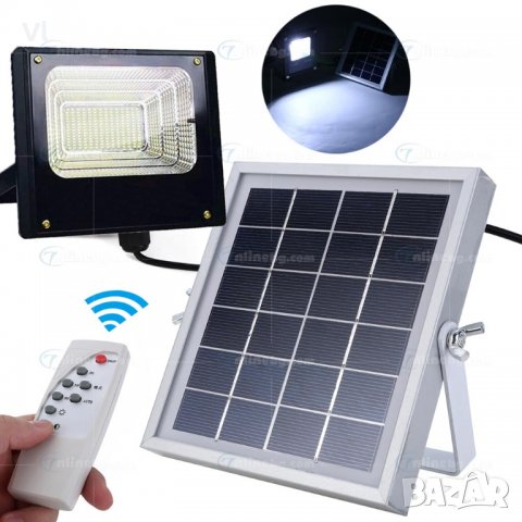LED Прожектор със соларен панел 25W  + дистанционно, снимка 1 - Прожектори - 25919231