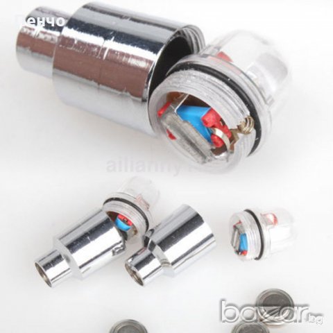 2X червени LED светлини за капачки на вентили на велосипед, кола, мотор, колело Neon, снимка 10 - Аксесоари и консумативи - 20811483