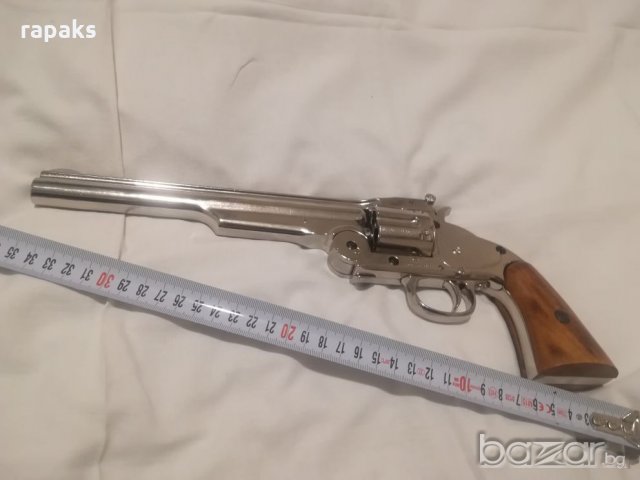 Огромен револвер, армейски пистолет Smith&Wesson 1869 Реплика за ценители , снимка 12 - Бойно оръжие - 21273415