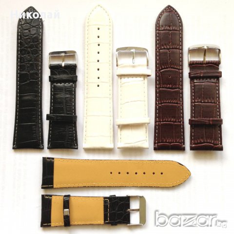 Кожена каишка за ръчен часовник Крокодил Цвят по избор 20mm 22mm 24mm 26mm, снимка 2 - Каишки за часовници - 11942409