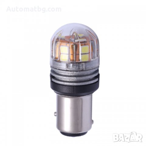 LED крушки за автомобил S25 1156 15SMD 10-30V една светлина, Бяла светлина