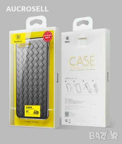 BASEUS силиконов кейс калъф с кожен принт iPhone 7 Plus, 8 Plus, снимка 1 - Калъфи, кейсове - 23256517
