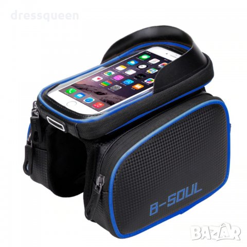 2143 Чантичка за рамка на велосипед с отделение за телефони до 6.2 инча B-SОUL, снимка 6 - Части за велосипеди - 24774448