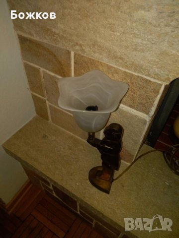 Настолна нощна лампа бронз статуетка, снимка 7 - Настолни лампи - 13232104