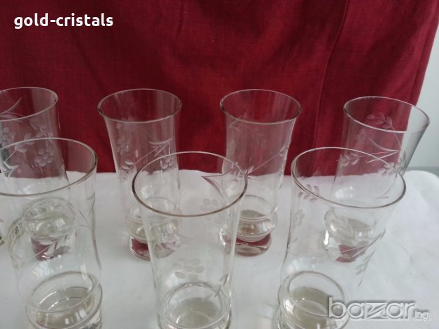 кристални чаши гравирани, снимка 7 - Антикварни и старинни предмети - 19802906