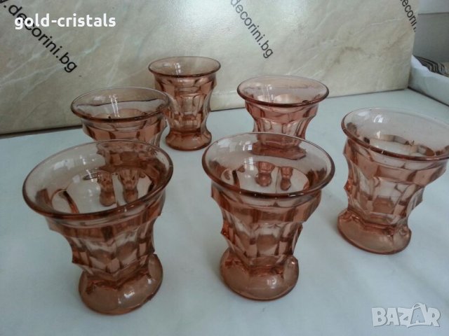 Стъклени чаши цветно стъкло , снимка 6 - Антикварни и старинни предмети - 26193994