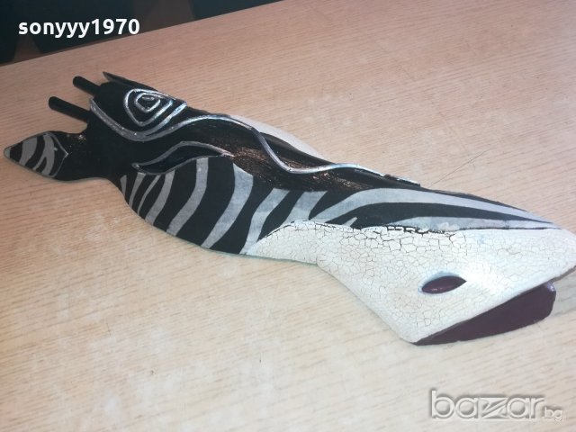 дървена маска-зебра-50х15х8см-внос швеицария, снимка 4 - Колекции - 20973842