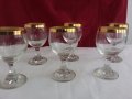 Ретро кристални чаши с златен кант , снимка 12