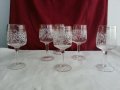 Ретро кристални чаши с златен кант за ракия и вино, снимка 1 - Антикварни и старинни предмети - 20757709