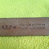 Losco Paris френски кафяв колан естествена кожа ръчна изработка 67-75см, снимка 3 - Колани - 14982175