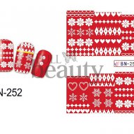 252 червено каре снежинки ваденки водни стикери за нокти маникюр, снимка 1 - Продукти за маникюр - 17258146
