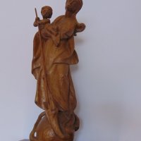 Голяма религиозна дървена статуя, снимка 6 - Колекции - 23915265