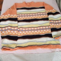 Дамски бежов  шарен блузон, снимка 1 - Блузи с дълъг ръкав и пуловери - 25854968