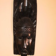 Африканска маска от монолитно абаносово дърво , снимка 2 - Антикварни и старинни предмети - 6908396