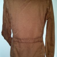 Дънково сако в кафяво с обемни джобове и избелаващ ефект / Турция, снимка 3 - Сака - 25664042