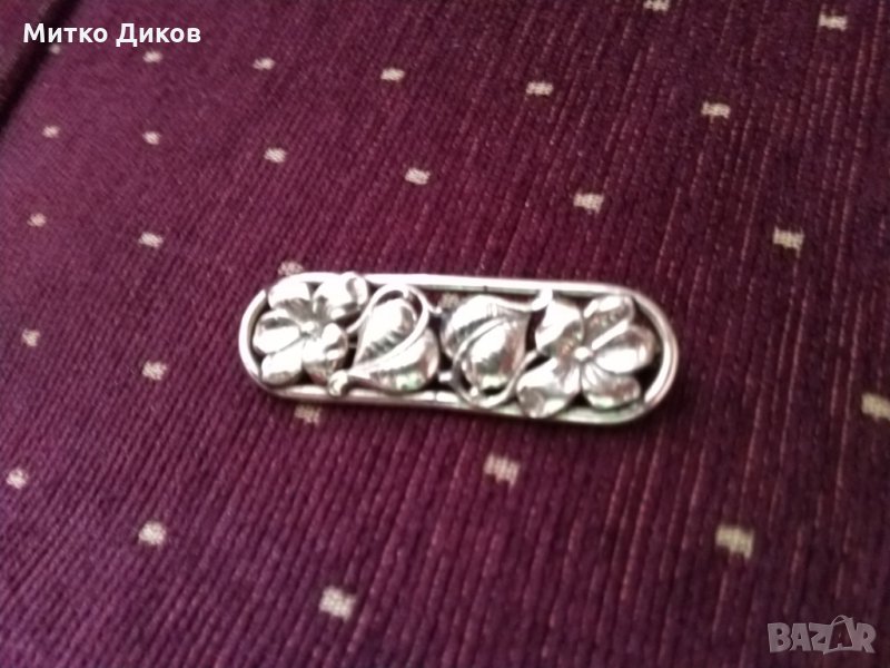 Месингова брошка ръчна изработка-златен оттенък, снимка 1