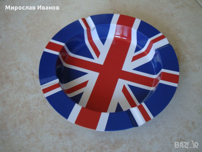 ^^ Английското знаме ^^ - пепелник от метал, снимка 1