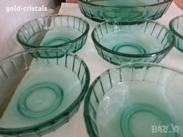 Стъклени купи цветно зелено стъклостъкло , снимка 9 - Антикварни и старинни предмети - 26070012