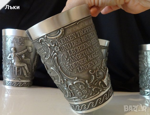 Гравирана чаша,халба от калай 350 мл. , снимка 6 - Антикварни и старинни предмети - 25785078