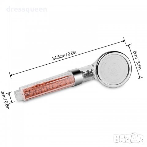 1797 Йонизираща душ слушалка с турмалин и германий, снимка 2 - Други стоки за дома - 23463165