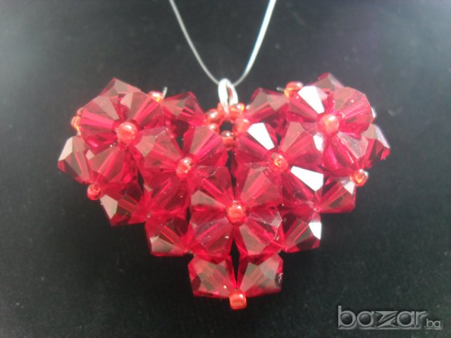 Сърце с кристали Сваровски 002, снимка 9 - Колиета, медальони, синджири - 7419570
