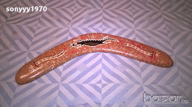 Throuwing boomerang hand crafted in australia-35/5см-внос швеицария, снимка 3 - Антикварни и старинни предмети - 15649362
