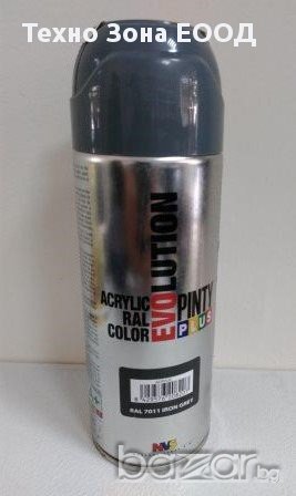 Цветен акрилен спрей-лак, сив-металик графит, EVOLUTION PINTY PLUS, снимка 1 - Други стоки за дома - 15813776
