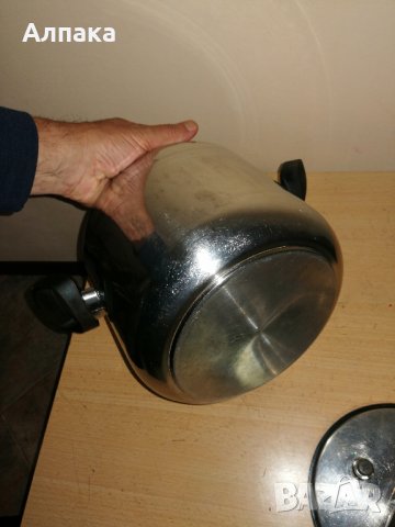 Продавам тенджера под налягане aeternum Италия, алпака, 6 литра, снимка 5 - Съдове за готвене - 25357759