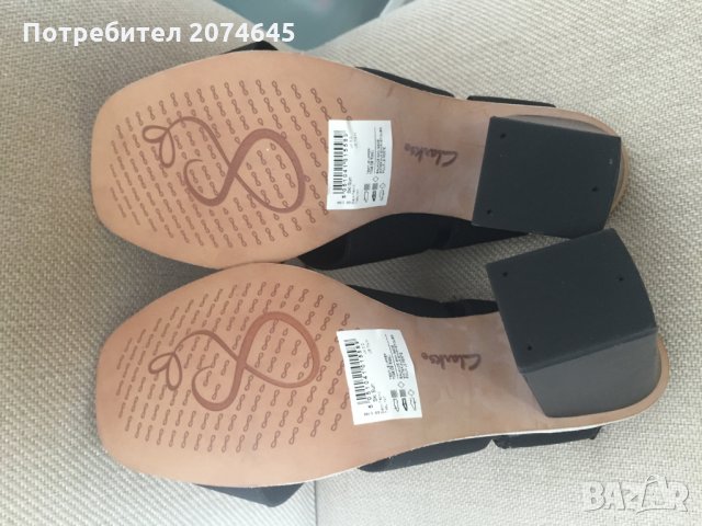 Clarks дамски сандали на ток с ластик 38 номер, снимка 8 - Сандали - 24905164