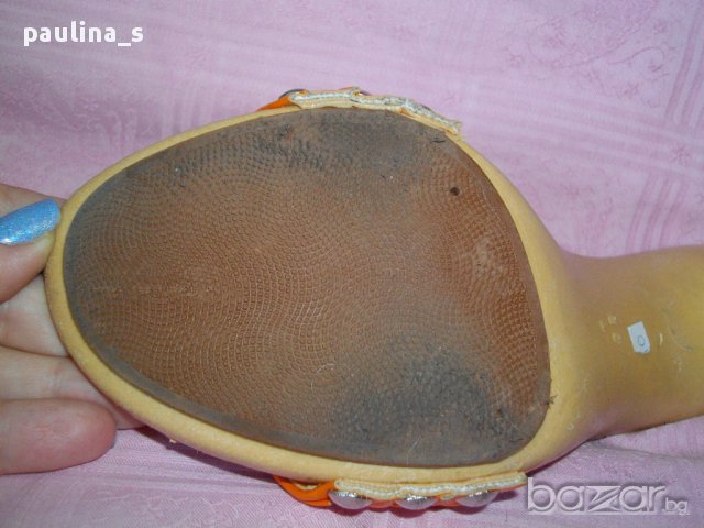 Оранжеви гръцки чехли за плаж, снимка 6 - Чехли - 14926561