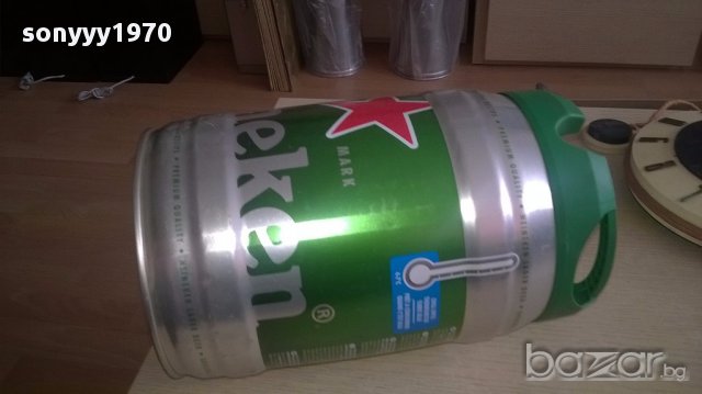 Heineken 5litra-буре от бира-30х20см-алуминиево, снимка 2 - Антикварни и старинни предмети - 17880726