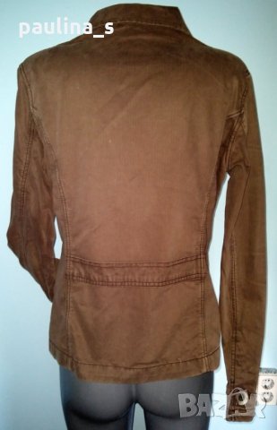 Мъжко дънково сако в кафяво с обемни джобове и избелаващ ефект / Турция, снимка 3 - Сака - 25664042