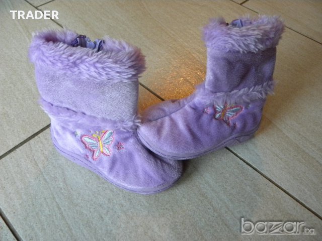 Детски лилави пантофи, тип ботуш, размер 23, стелка 14см , снимка 7 - Бебешки обувки - 13331451