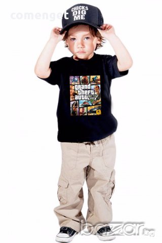 За фенове! Детски тениски на GTA 5 с авторски дизайн! Бъди различен, поръчай модел по твой дизайн!, снимка 1 - Детски тениски и потници - 12734245