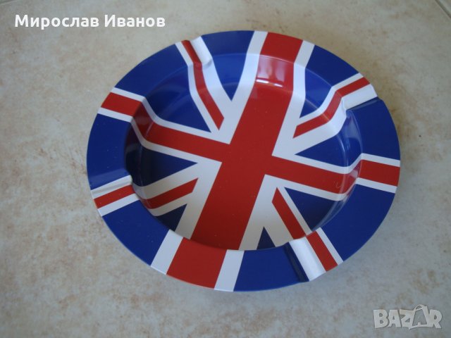 ^^ Английското знаме ^^ - пепелник от метал, снимка 1