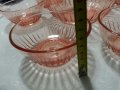 Стари стъклени купички розово стъкло, снимка 11