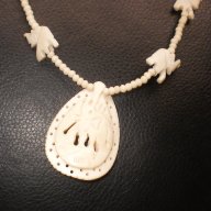 Колие от камилска кост със слончета, снимка 2 - Колиета, медальони, синджири - 18538547