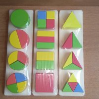 НОВО! Големи Дървени геометрични фигури в 3 плоскости, снимка 1 - Образователни игри - 25003202