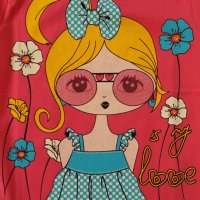 Тениска Love - 5 и 6 г, снимка 2 - Детски тениски и потници - 8028513