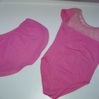 Трико розово, къс ръкав, с поличка с копче – 32 размер, 8-10години, снимка 2 - Детски рокли и поли - 22795587