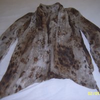 Тигрова копринена блуза, снимка 5 - Блузи с дълъг ръкав и пуловери - 19911637