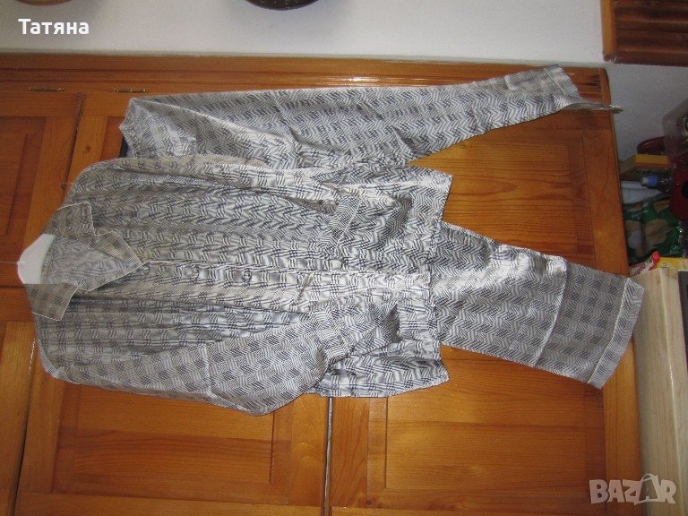 пижама ест.коприна/сатен/ –унисекс- VIRGINIA  BEACH;   ХАЛАТ- LILIAN  VENON  ;БЕЛЪО, снимка 1