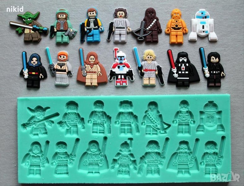 Герои Lego Star Wars Лего Междузвездни Войни силиконов молд форма декорация украса фондан торта , снимка 1