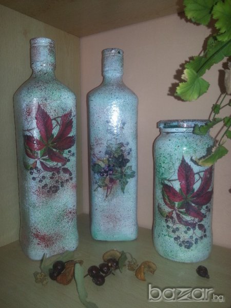 Бутилки  с декупаж, снимка 1