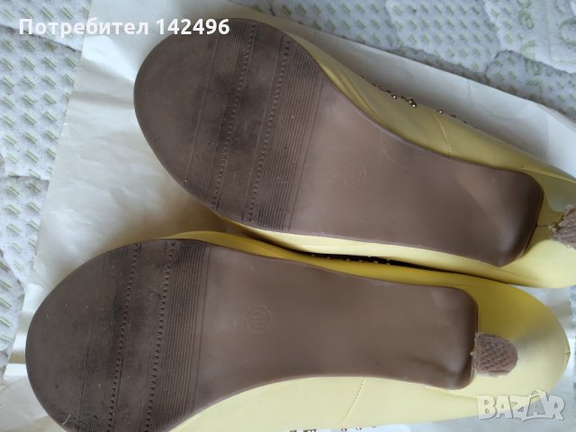 Жълти обувчици, снимка 4 - Дамски обувки на ток - 23123011